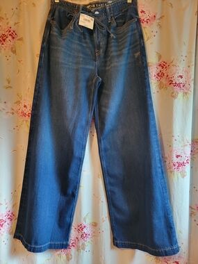 American Eagle Dreamy Drape Low Rise Ultra Wide-Leg Jeans Size 0 **NWT!**